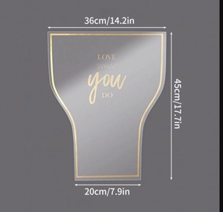 30PCS/PACK Crystal Clear Waterproof OPP Flower Bags – Floral-Bordered Packaging