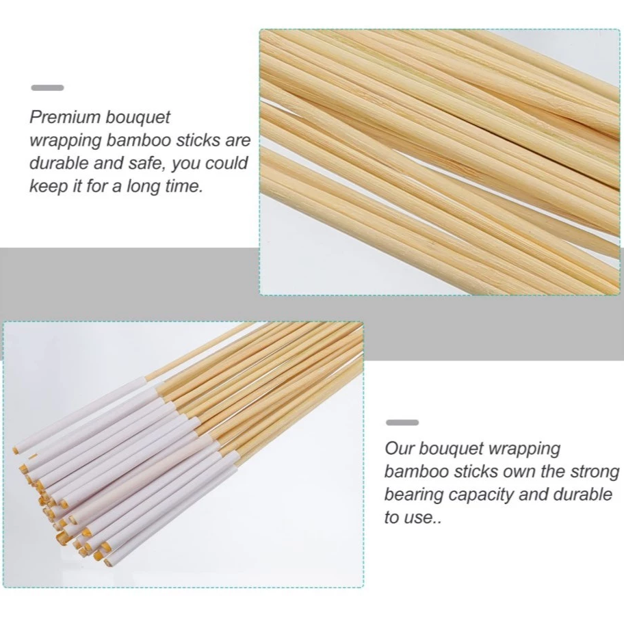 30pcs Cigarette Bamboo Sticks for Bouquet Crafting – Floral, Snack, DIY Gift Wrapping