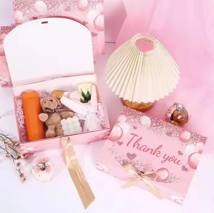 5pcs Thank You Gift Boxes - Wedding, Valentine's Day Favor Packaging Boxes with Ribbon Bow