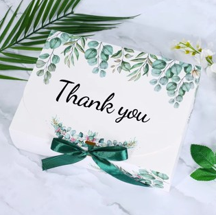 5pcs Thank You Gift Boxes - Wedding, Valentine's Day Favor Packaging Boxes with Ribbon Bow