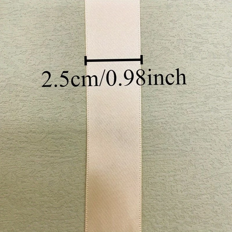 Elegant BEIGE Satin Ribbon 2.5cm x 5 Yards for Wedding & Party Decorations
