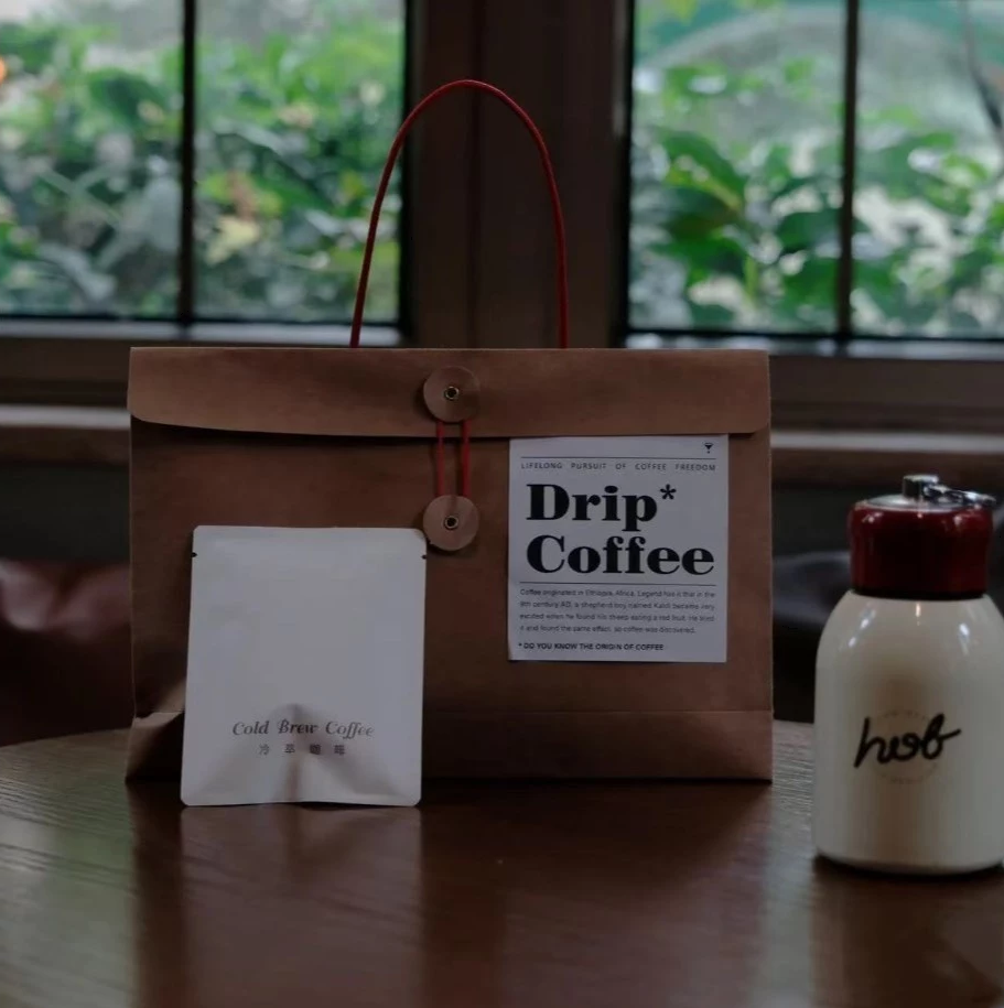 5PCS | Drip Coffee Handle Bags W/ Sticker – Versatile Packaging for Coffee, Snacks & Baked