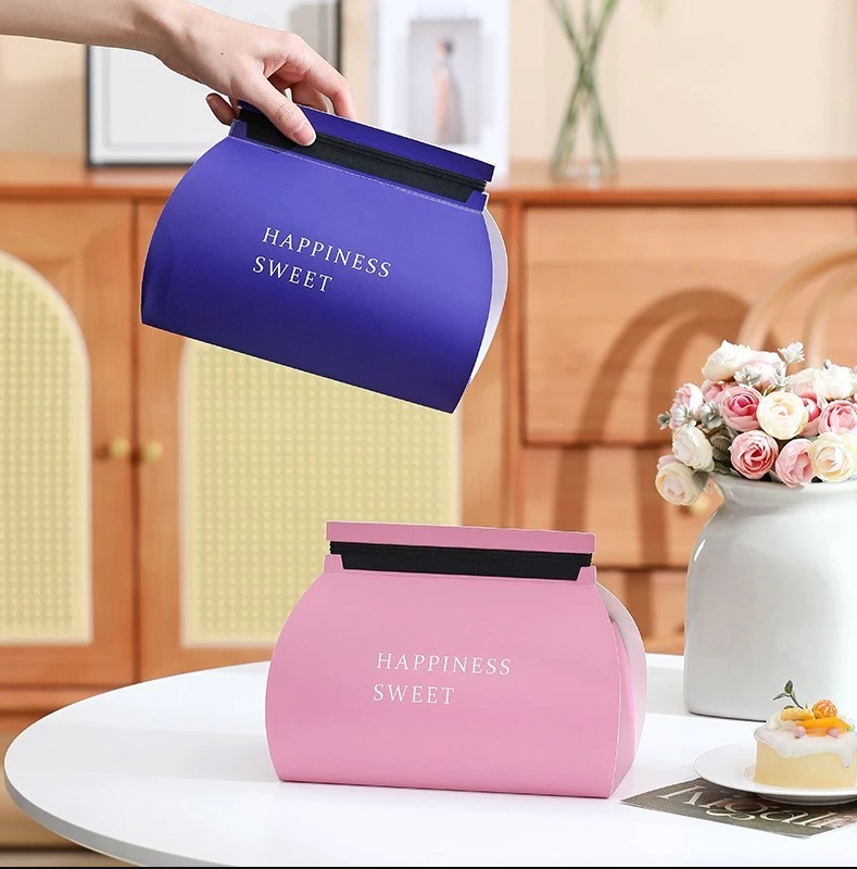 Royal Swiss Delight Packaging Box – Elegant Mousse & Mille-Feuille Pastry Holder