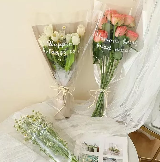 Flower packaging bag opp transparent flower bouquet plastic bag