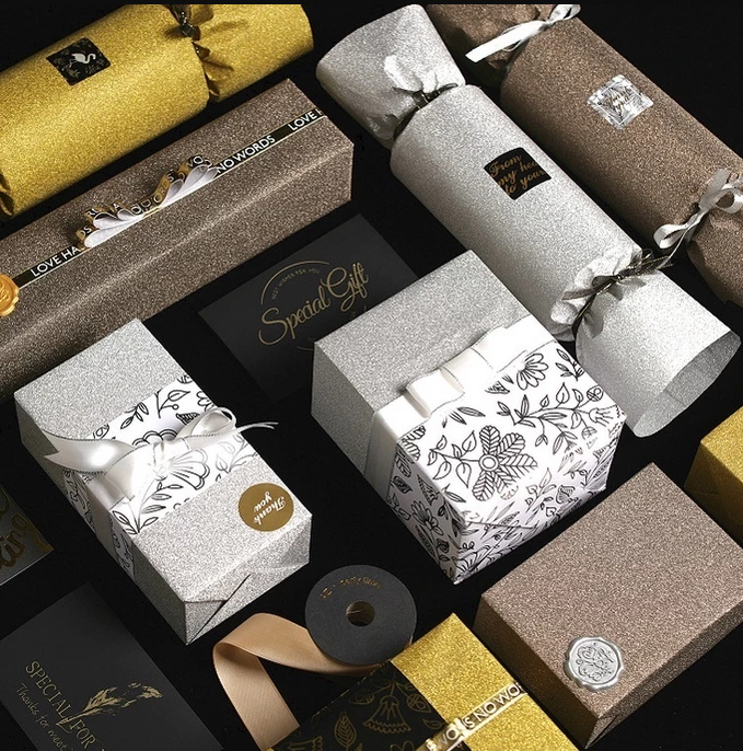 (5pcs) Glitter Gold Coated Gift Paper Wrapping Paper Glitter Magic Sand Wrapping Paper