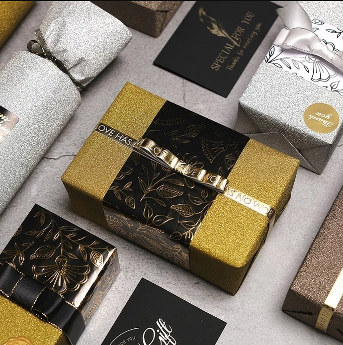 (5pcs) Glitter Gold Coated Gift Paper Wrapping Paper Glitter Magic Sand Wrapping Paper