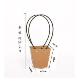 1pc Kraft paper flower tote bag Flower Bouquet Packaging Bag Handbags for Wedding Party