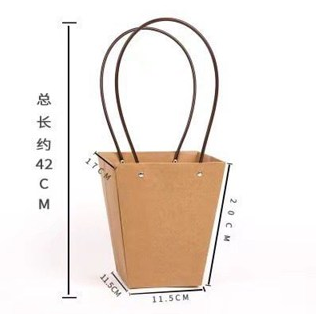 1pc Kraft paper flower tote bag Flower Bouquet Packaging Bag Handbags for Wedding Party