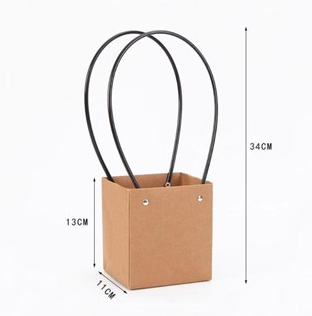 1pc Kraft paper flower tote bag Flower Bouquet Packaging Bag Handbags for Wedding Party