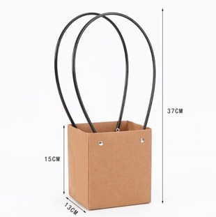 1pc Kraft paper flower tote bag Flower Bouquet Packaging Bag Handbags for Wedding Party