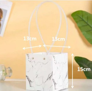 1pc Kraft paper flower tote bag Flower Bouquet Packaging Bag Handbags for Wedding Party