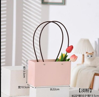 1pc Kraft paper flower tote bag Flower Bouquet Packaging Bag Handbags for Wedding Party