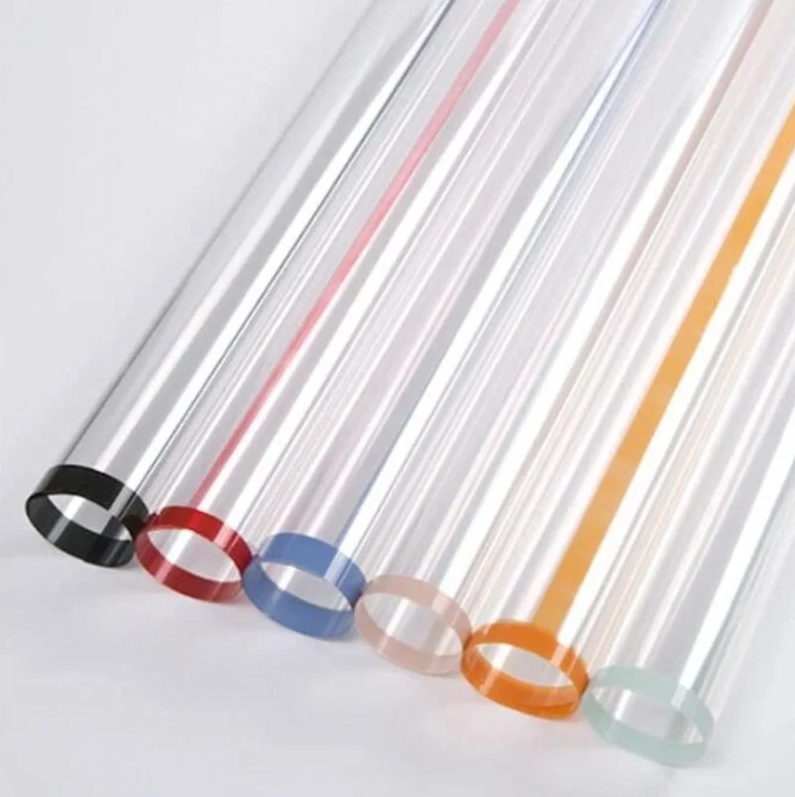 20pcs Clear Colored edge flower wrapping paper cellophane transparent Waterproof bouquet