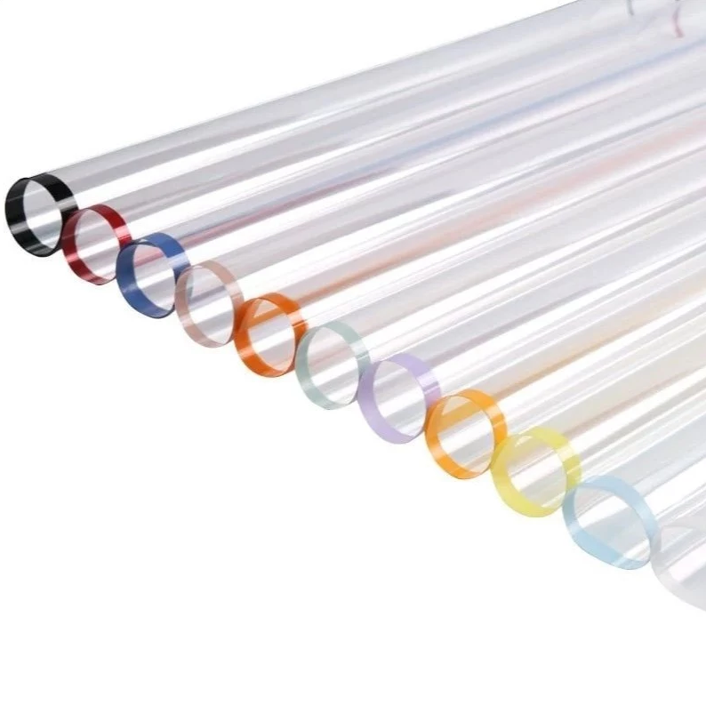 20pcs Clear Colored edge flower wrapping paper cellophane transparent Waterproof bouquet