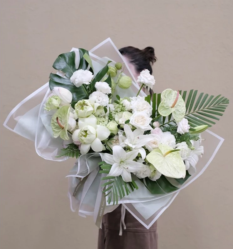 20pcs Transparent border Flower Wrapping Waterproof bouquet flower wrapping paper