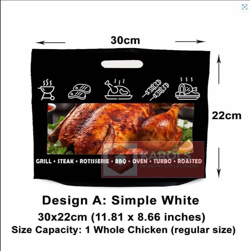 50pcs Roasted Chicken Plastic Bag Packaging Ziplock for Lechon Belly,Chicken,Liempo bag