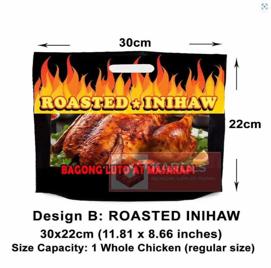 50pcs Roasted Chicken Plastic Bag Packaging Ziplock for Lechon Belly,Chicken,Liempo bag