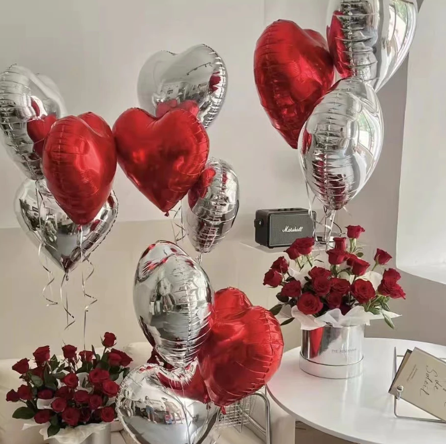 1pc Love Heart Balloon Aluminum Film Balloon Bday Party Wedding Valentine's Day decoration