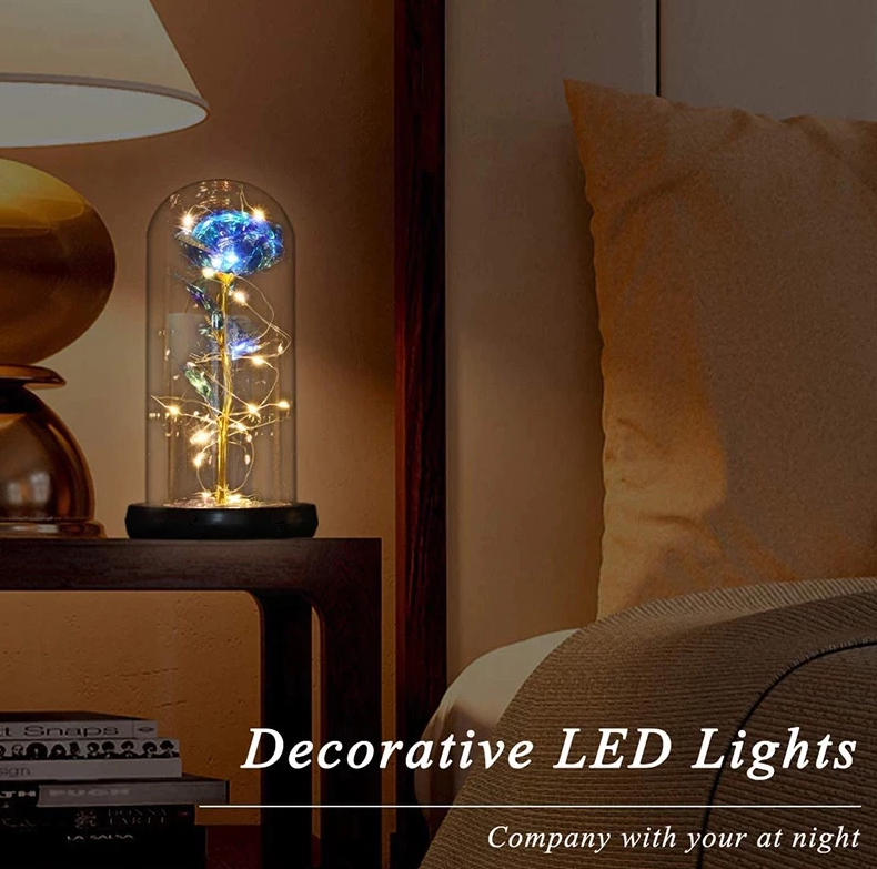 LED Galaxy Rose Lamp Glass Cover Birthday Gift for Girlfriend Mother's Day Valentine's Day