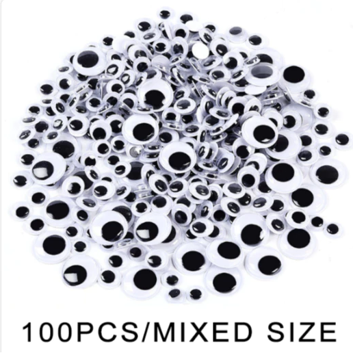 100pcs Wiggly Googly Eyes Stickers Black/Colorful Googly Doll Eye Sticker DIY Accessory