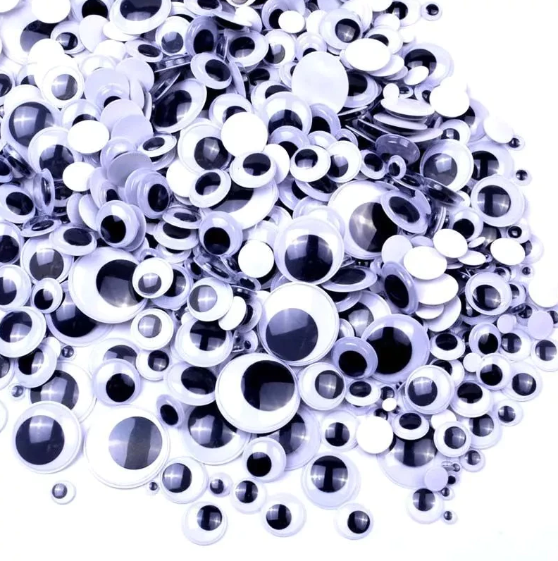 100pcs Wiggly Googly Eyes Stickers Black/Colorful Googly Doll Eye Sticker DIY Accessory