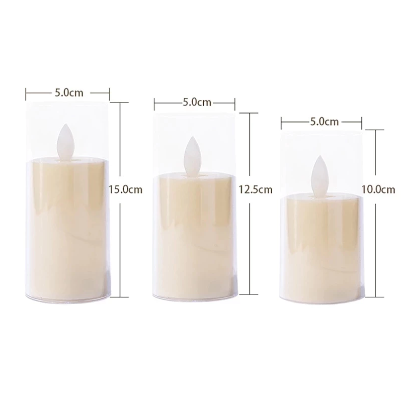 Led Glass Candle Flameless Candle With Glass Cover for Home Wedding Party XMAS Decorations