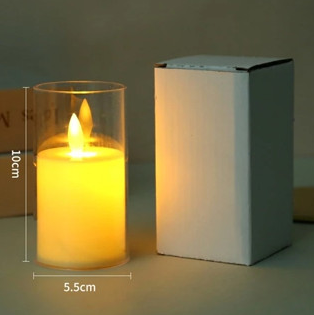 Led Glass Candle Flameless Candle With Glass Cover for Home Wedding Party XMAS Decorations