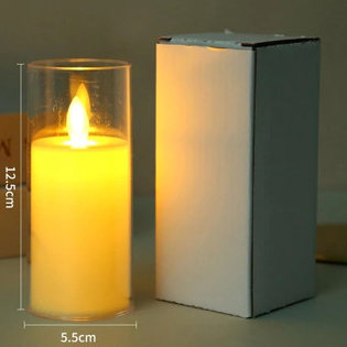 Led Glass Candle Flameless Candle With Glass Cover for Home Wedding Party XMAS Decorations