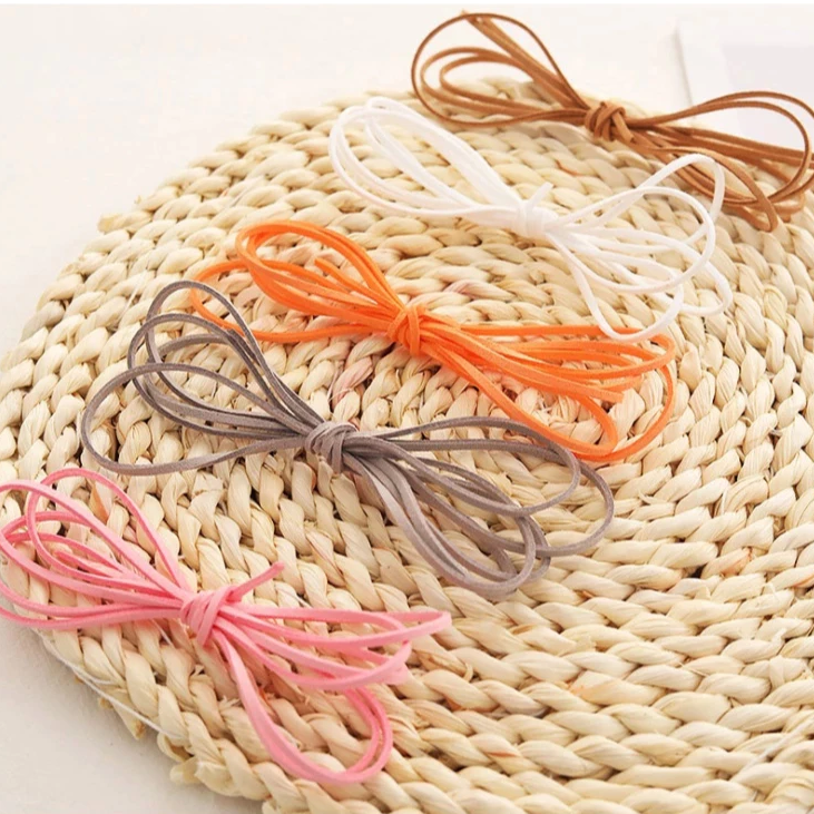 1roll Leather Cord Rope - Non-Elastic Vibrant Multicolor Craft Thread DIY, double-sided