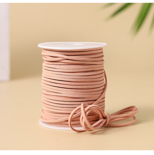1roll Leather Cord Rope - Non-Elastic Vibrant Multicolor Craft Thread DIY, double-sided
