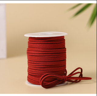 1roll Leather Cord Rope - Non-Elastic Vibrant Multicolor Craft Thread DIY, double-sided