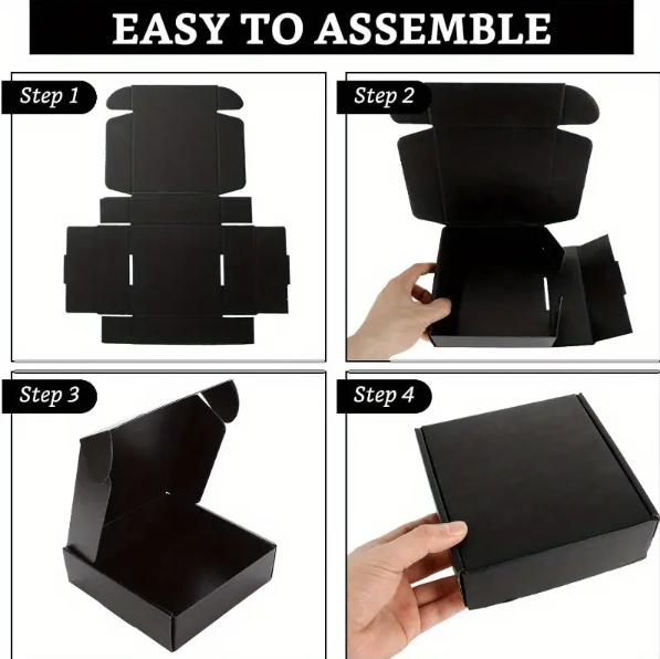 Black Corrugated Mailer Box - Full Color Print | Black/Brown Interior (In Stock)