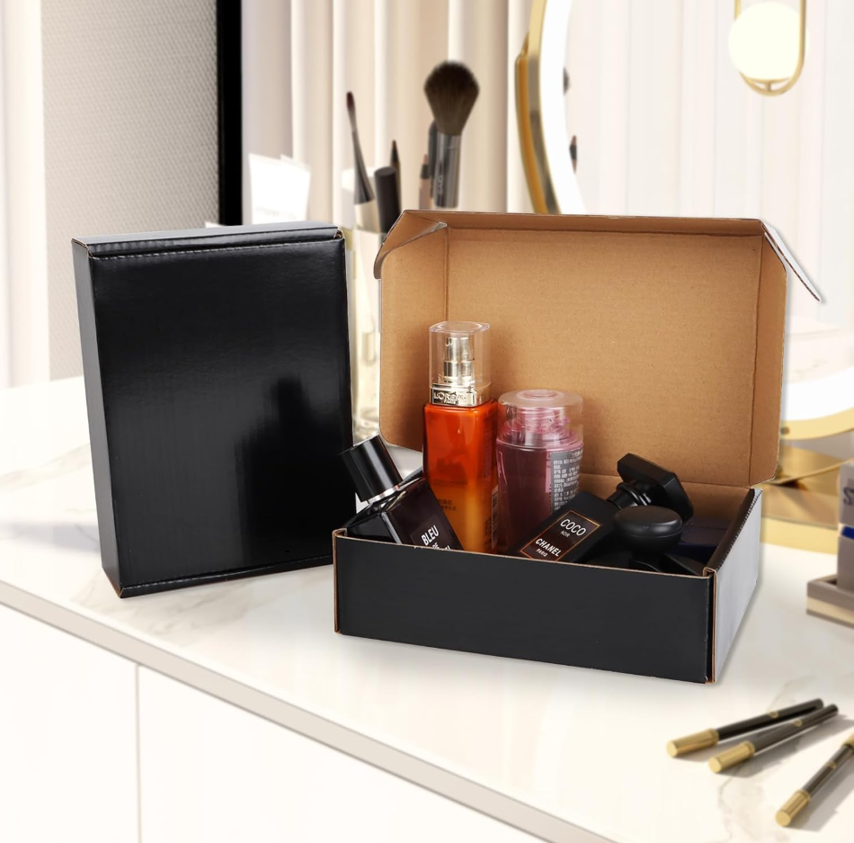 Black Corrugated Mailer Box - Full Color Print | Black/Brown Interior (In Stock)