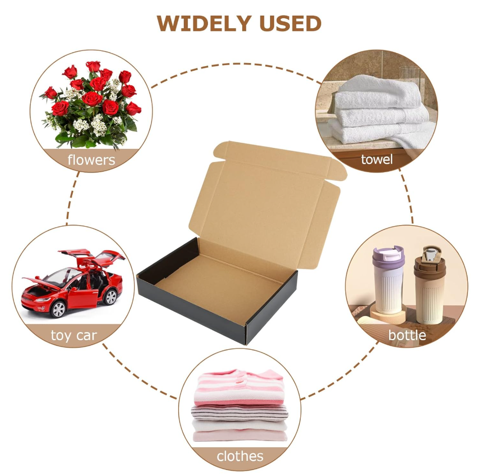 Black Corrugated Mailer Box - Full Color Print | Black/Brown Interior (In Stock)