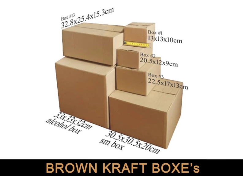 RSC Corrugated Cardboard Shipping Box - Kraft Brown, ON HAND (Multiple Sizes Available)