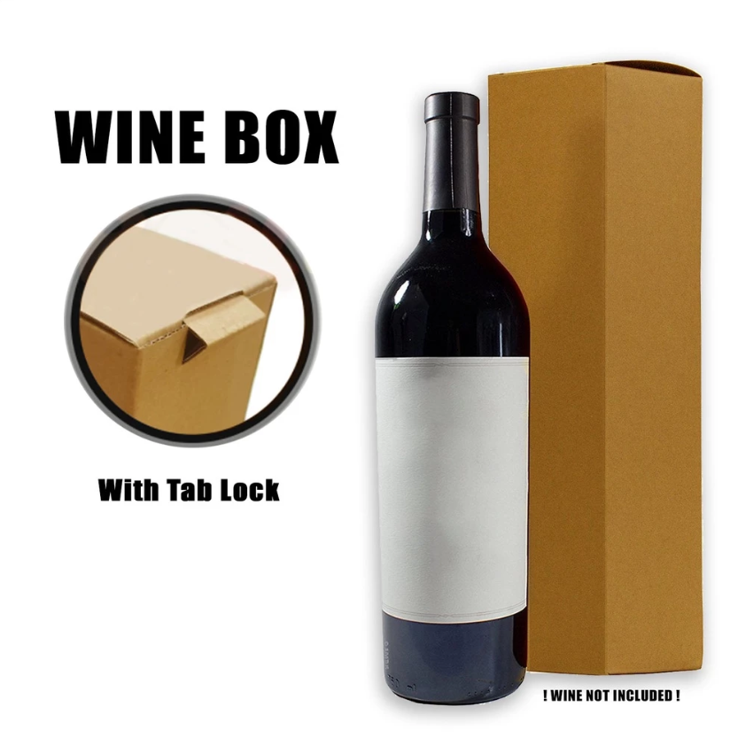 Wine Gift Box - Corrugated Cardboard Wine Packaging | Elegant & Sturdy (Single/Bulk)