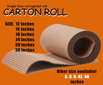 (6, 8, 9 inches) 1m Single Face Corrugated Carton Roll