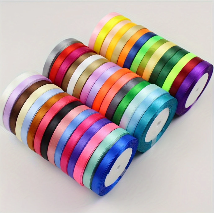 (25 yards/roll) 6mm Satin Ribbon Wholesale Gift Packing Christmas decoration diy Ribbons roll fabric