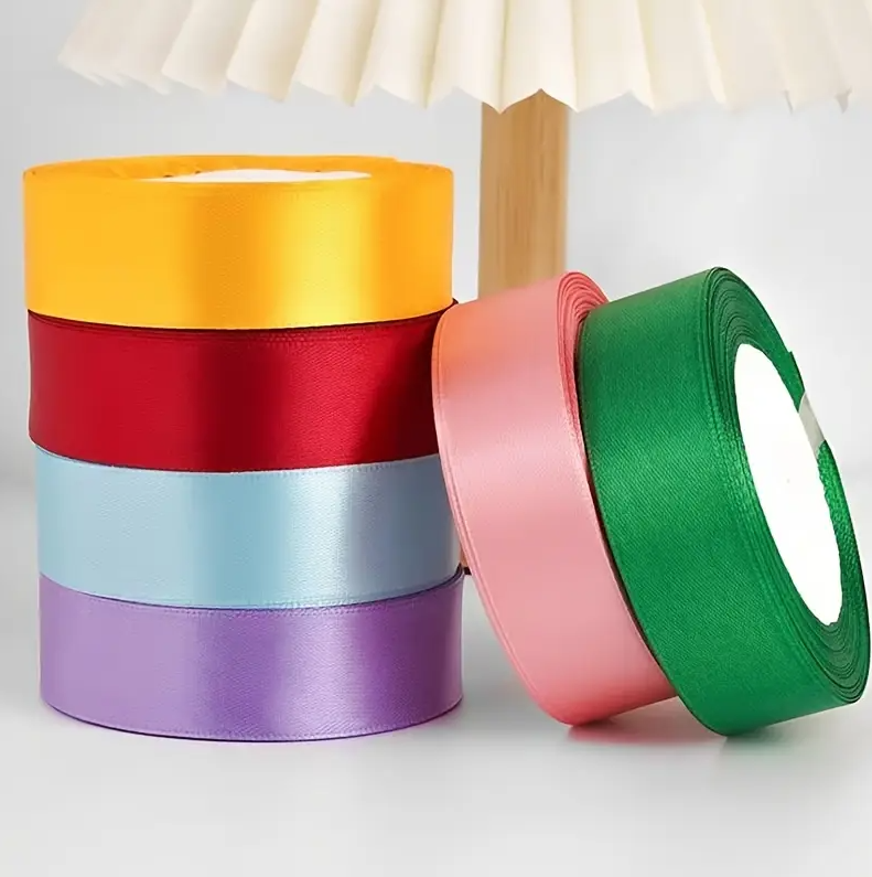 (25 yards/roll) 2.5cm Satin Ribbon Wholesale Gift Packing Christmas decoration Ribbons roll fabric