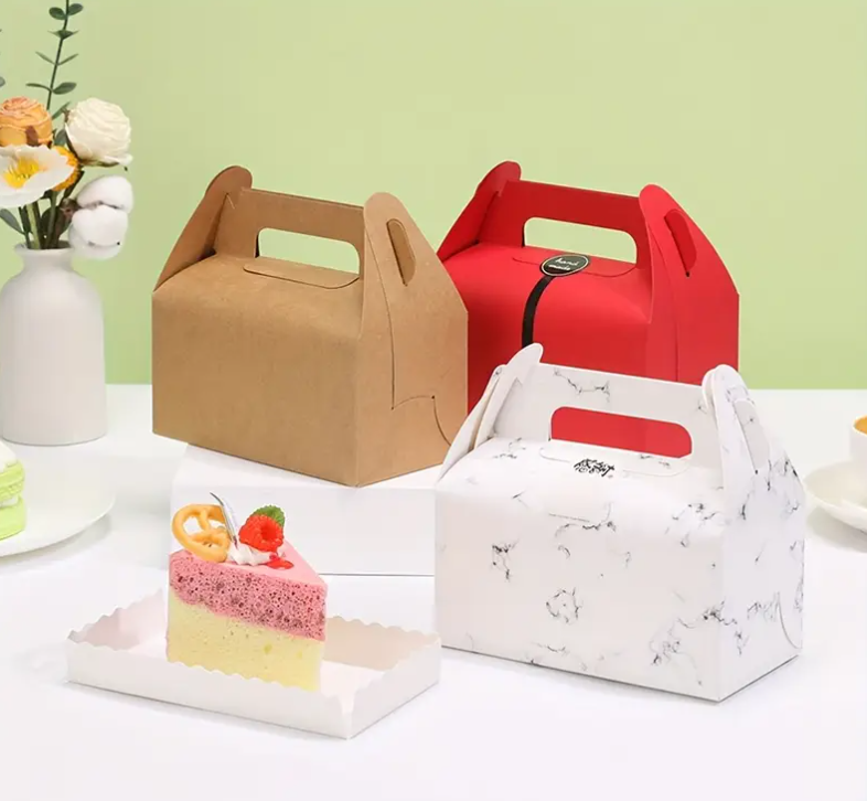 Pastry Kraft Paper Case Cake Cookie Food Pack Cake Picnic Box