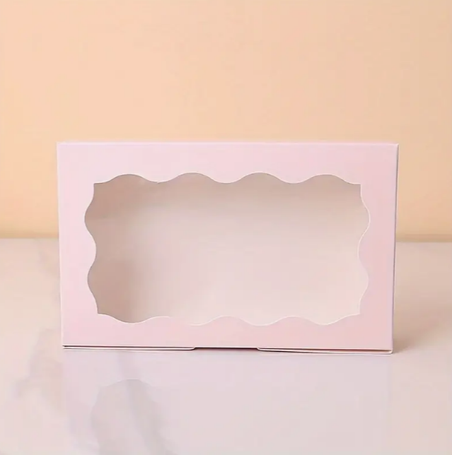 10pcs | Window Pastry Box - Kraft Paper Cake Boxes & Cups with Window muffin tart box