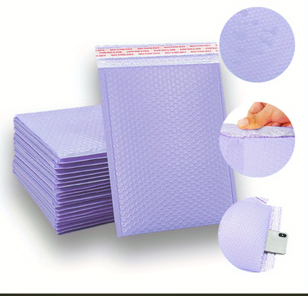LIGHT PURPLE | Bubble Mailer Plastic Padded Envelope Shipping Bag Packaging 1pc