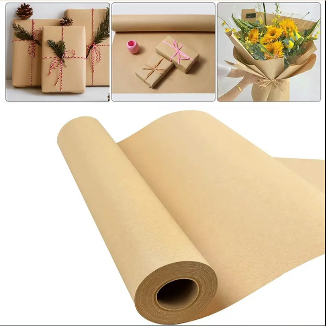 30m/roll BROWN, BLACK kraft paper roll crafts gift packaging small package decorative paper