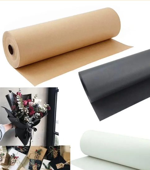 30m/roll BROWN, BLACK kraft paper roll crafts gift packaging small package decorative paper