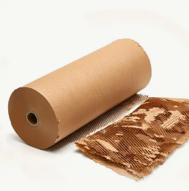 Honeycomb Kraft / Red 1 meter Wrapping Paper packaging | Eco friendly bubblewrap alternative