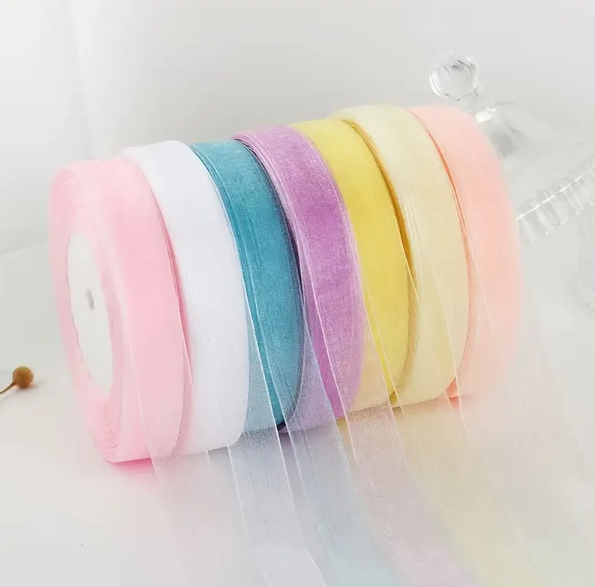 (1.5cm |50 yards/roll) organza ribbon wholesale gift wrapping decoration Christmas ribbons