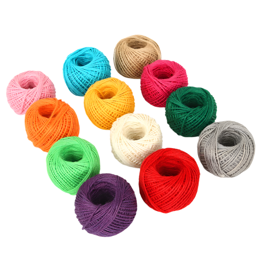 (10 | 30 | 100 meter) Natural Textured Hessian Jute Twine String/Paper Twine/Colored Paper Twine