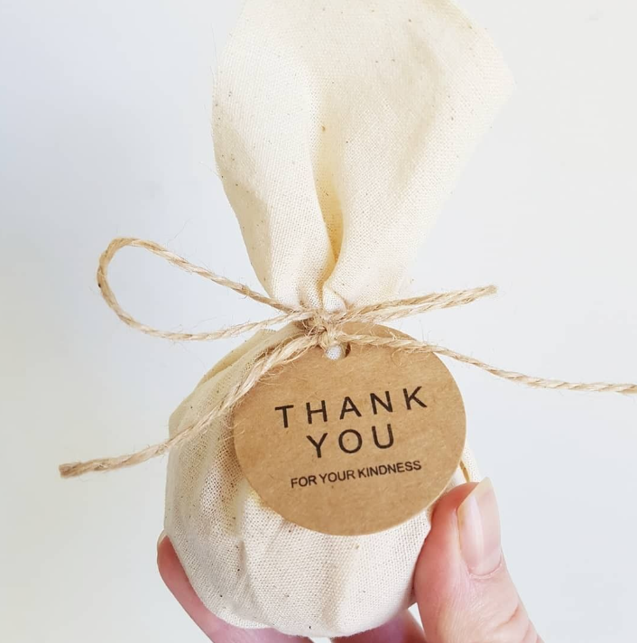 (100pcs) Tag Thank you Kraft paper tag Thank you handmade Handmade Kraft paper round tag