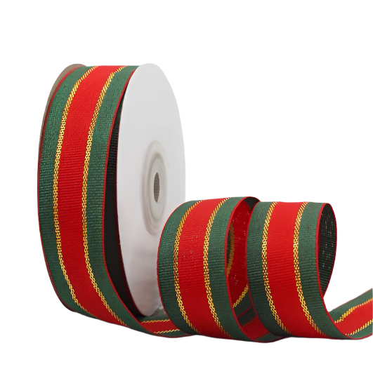 (1roll) 25yards | Christmas Ribbon red/green/gold tricolor gift packaging wrapping