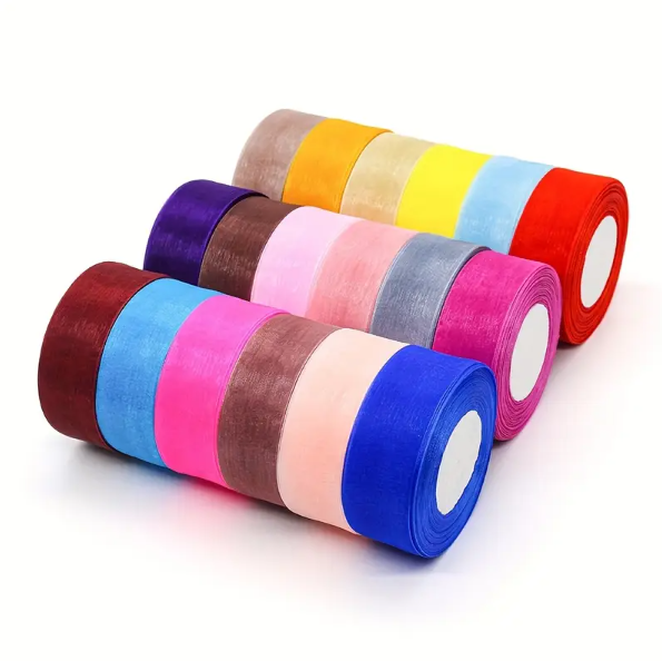 (4cm | 50 yards/roll )organza ribbon wholesale gift wrapping decoration Christmas ribbons